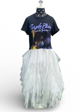 Prince Edition Band tee to midi! Girly tulle. 🎸The Remix Collection 🥁